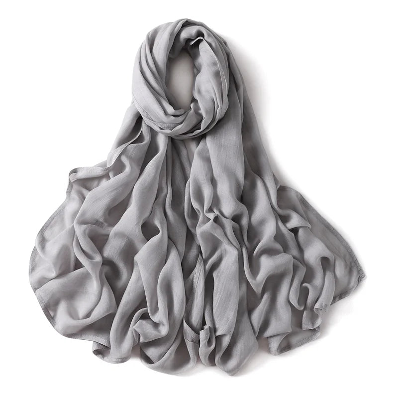 Ramadan Solid Color Big Size Cotton Rayon Hijab - Lena & Miles Exquisite Boutique LLC.