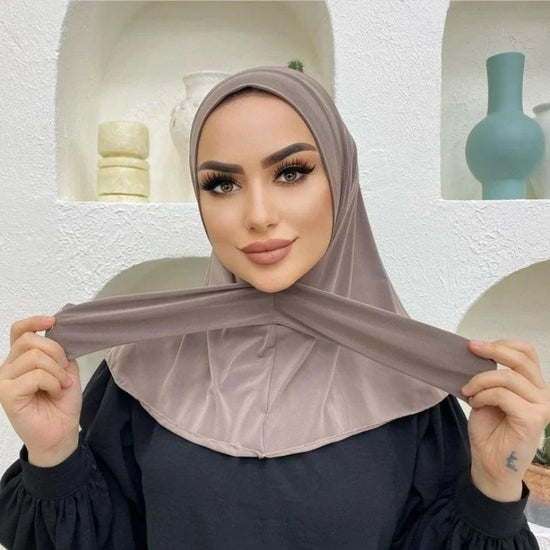 New Instant Jersey Hijab Undercap Hijabs for Woman Muslim Women Hijab Cap Full Cover Snap Fastener Head Wraps Scarf Islam Turban - Lena & Miles Exquisite Boutique LLC.