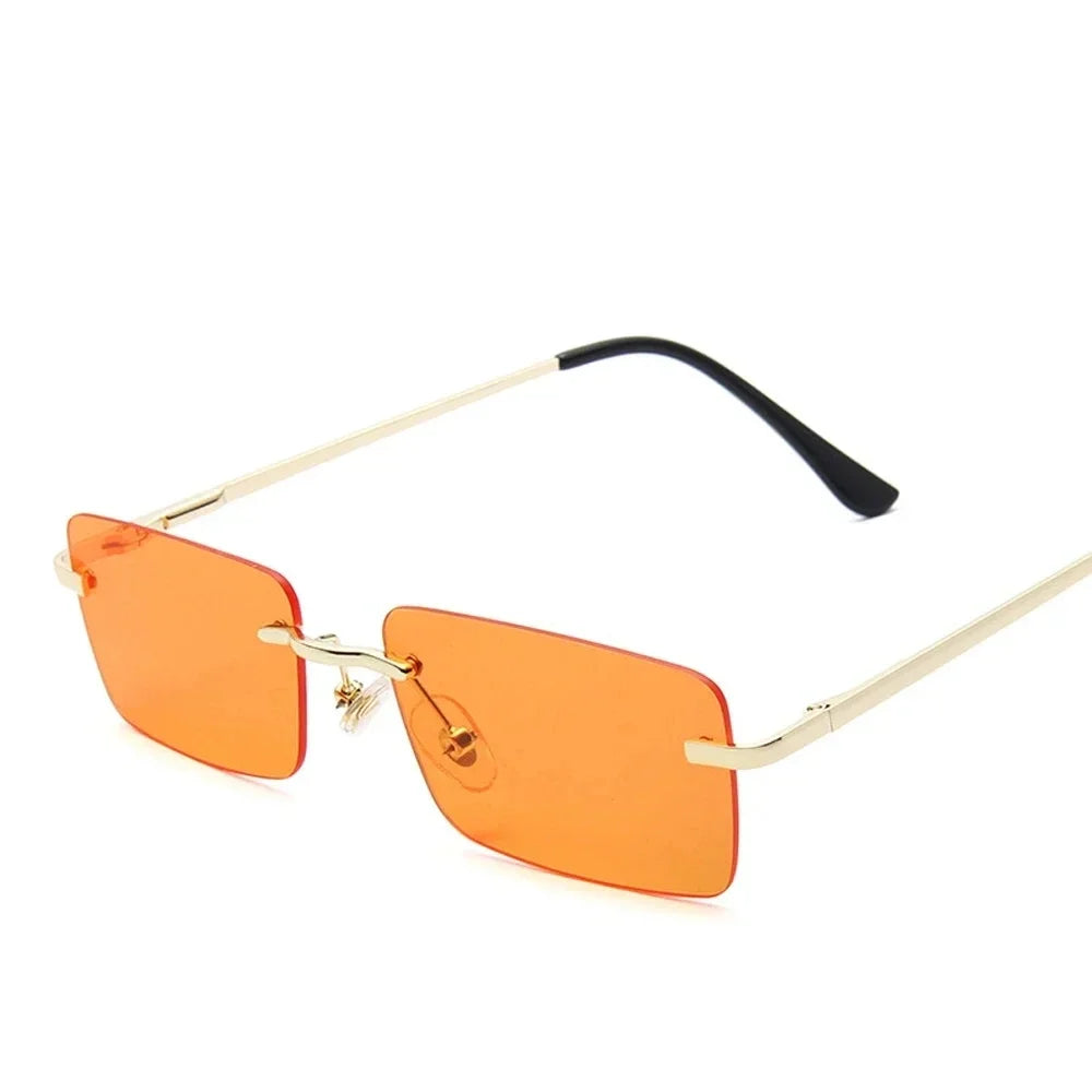 Rimless Rectangle Sunglasses Women UV400 Driving Sun Glasses Men Clear Color Summer Accessories Square Small Size - Lena & Miles Exquisite Boutique LLC.