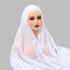 Chiffon Instant Hijab With Bulit-in Magnets Muslim Woman Hijab Solid Color Easy To Wear Shawl Wrap With Undercap Famme Headscarf - Lena & Miles Exquisite Boutique LLC.