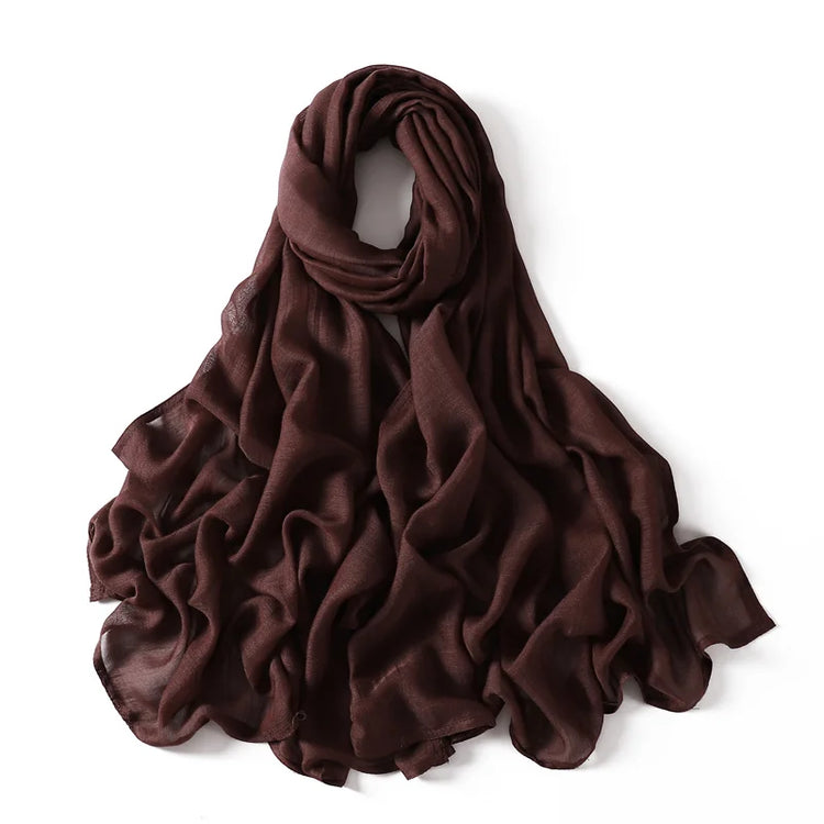 Ramadan Solid Color Big Size Cotton Rayon Hijab - Lena & Miles Exquisite Boutique LLC.