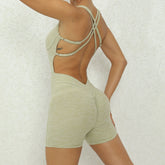 V Back One-Piece Suit Scrunch Sports Jumpsuit Women Gym Rompers Female Quick-Drying Yoga Clothing Fitness Sexy Bodysuits Women - Lena & Miles Exquisite Boutique LLC.