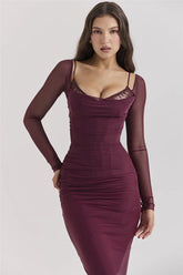 Mozision Elegant Sheer Long Sleeve Sexy - Lena & Miles Exquisite Boutique LLC.