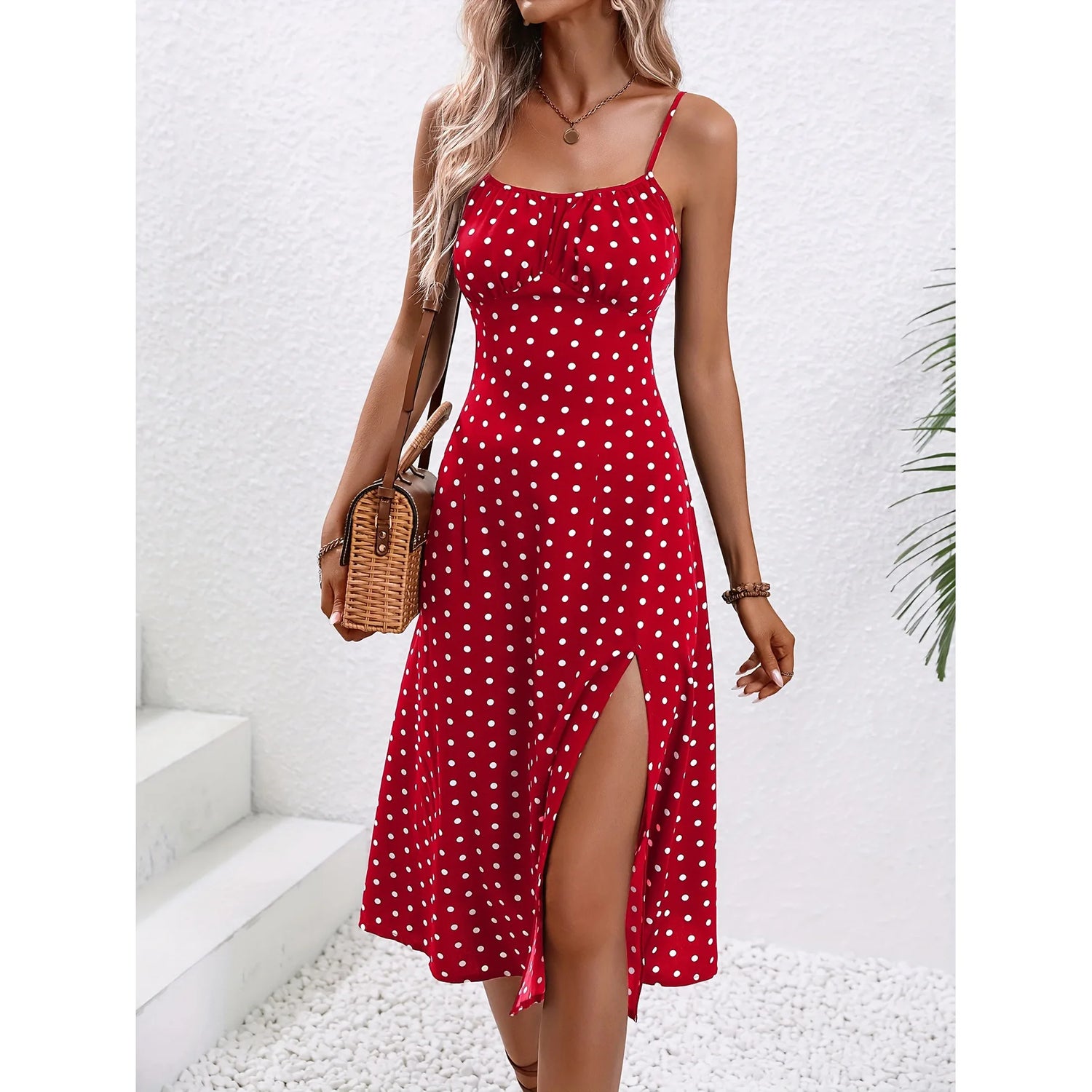Summer Polka Dot Printed Women - Lena & Miles Exquisite Boutique LLC.
