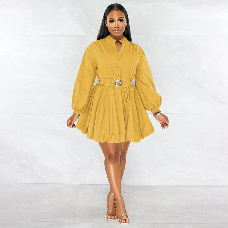 CM.YAYA Long Sleeve with Belt Single Breasted - Lena & Miles Exquisite Boutique LLC.