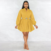 CM.YAYA Long Sleeve with Belt Single Breasted - Lena & Miles Exquisite Boutique LLC.