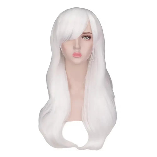 Women Long Wavy Cosplay Wig Red Rose Pink Black Blue Sliver Gray Brown Temperature Synthetic Hair Wigs Cosplay Costume