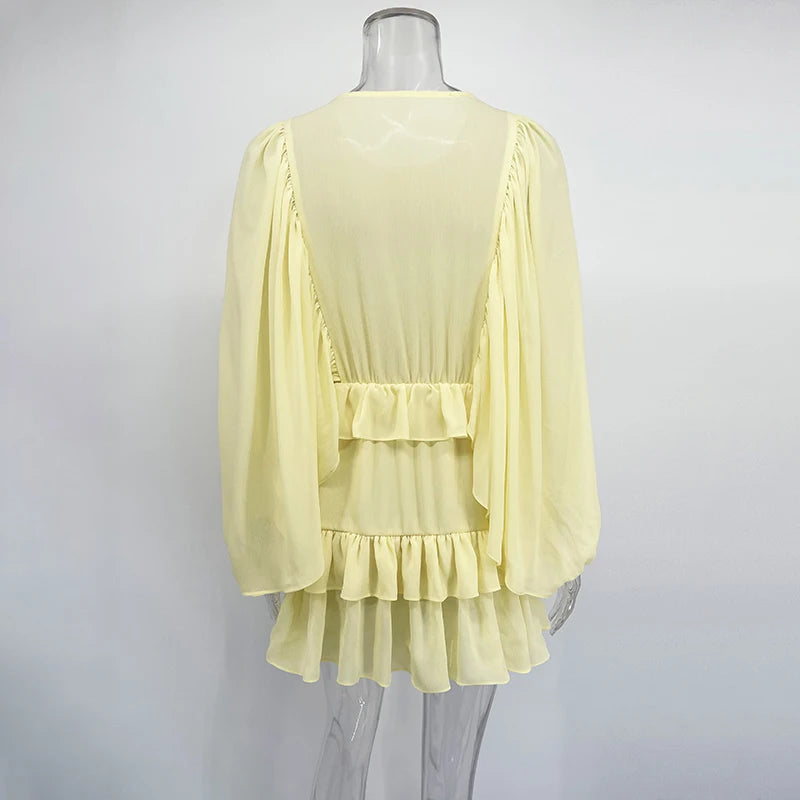 Tornova Fashion Ruffled Mini Dress - Lena & Miles Exquisite Boutique LLC.