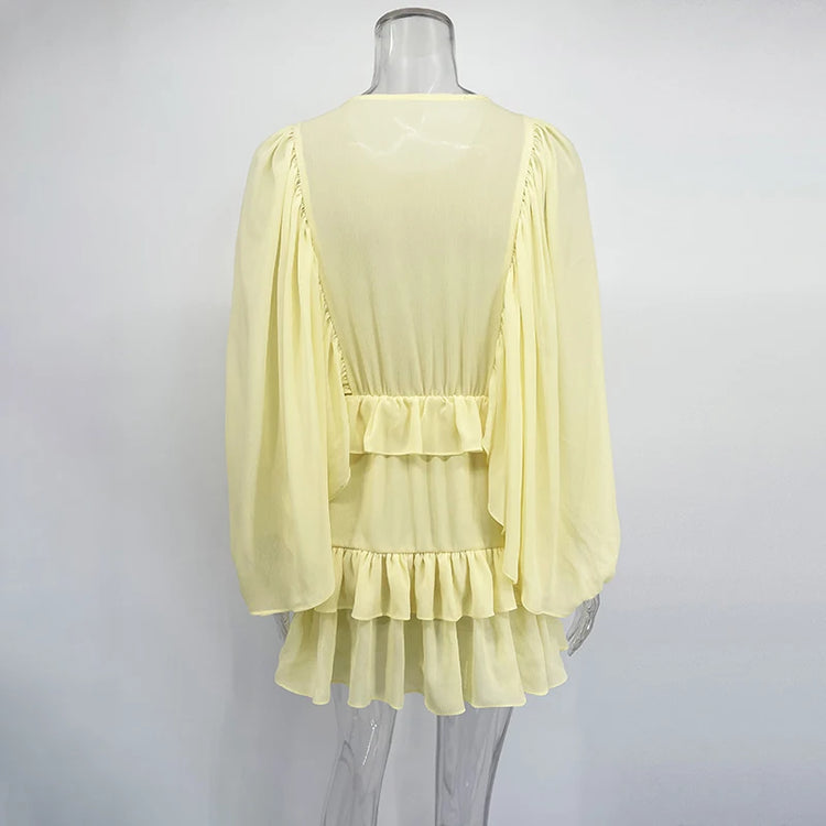 Tornova Fashion Ruffled Mini Dress - Lena & Miles Exquisite Boutique LLC.