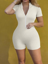 2025 Yoga Jumpsuit Summer Short Sleeve Zipper Sports Wear Gym Fitness Sports Bodysuits Women Fashion Running Yoga Fitness Suit - Lena & Miles Exquisite Boutique LLC.