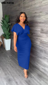 CM.YAYA Vintage Women Batwing Short Sleeve - Lena & Miles Exquisite Boutique LLC.