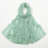 New Arrival Crinkle Rayon Hijab Women Muslim Scarf Shawls Solid Headscarf Wraps Big Size Plain Islamic Turban Headbands Foulard - Lena & Miles Exquisite Boutique LLC.