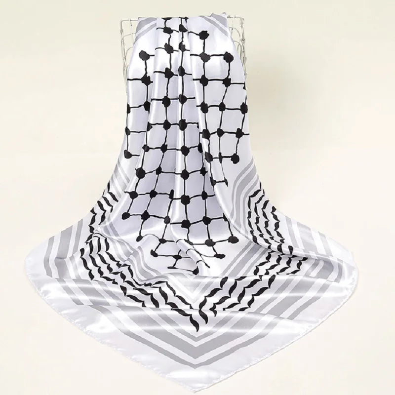 Newest Arabic Satin Silk Square Scarf Printed Muslim Women Hijab Headscarf Ladies Elegant Casual Headband Hair Scarf - Lena & Miles Exquisite Boutique LLC.