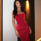 Tuularose Sexy Backless Red Dress Women&