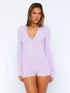 Sibybo Basics Ribbed Playsuit Casual Long Sleeves Button Top Fashion Solid Color High Waist Skinny Playsuit Autumn Women Clothes - Lena & Miles Exquisite Boutique LLC.
