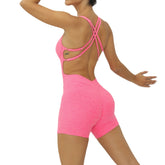 V Back One-Piece Suit Scrunch Sports Jumpsuit Women Gym Rompers Female Quick-Drying Yoga Clothing Fitness Sexy Bodysuits Women - Lena & Miles Exquisite Boutique LLC.