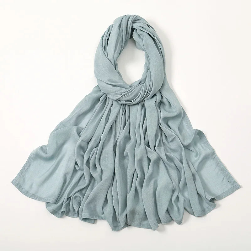 Ramadan Solid Color Big Size Cotton Rayon Hijab - Lena & Miles Exquisite Boutique LLC.