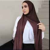 Easy To Wear Jersey Hijab Scarf Solid Color - Lena & Miles Exquisite Boutique LLC.
