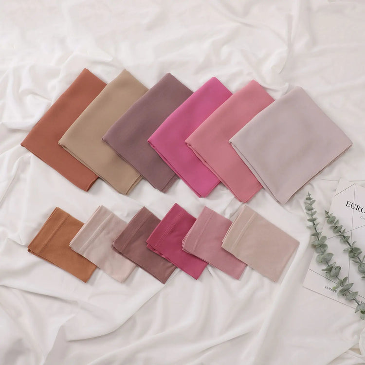 2 Piece Set Chiffon Hijab Matching Undercap - Lena & Miles Exquisite Boutique LLC.