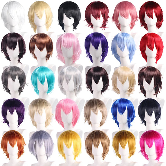 Cross-Border Festival Party Synthetic Fiber Wig Scalp Top, Colorful Upturned Short Hair, Funny Cosplay Anime Costume Hair Set