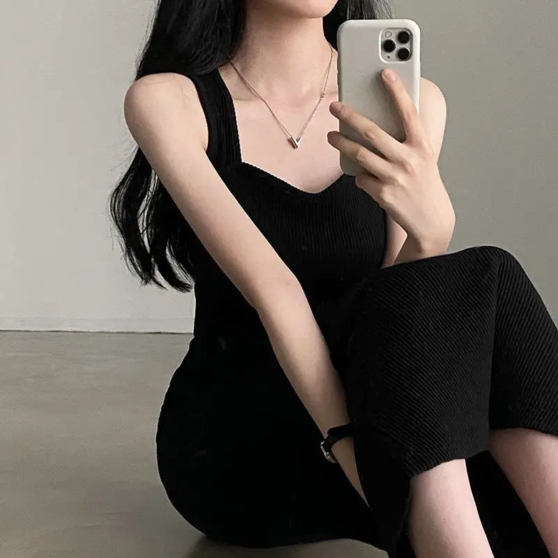 Temperament Square Neck Long Dress - Lena & Miles Exquisite Boutique LLC.