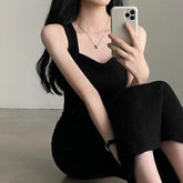 Temperament Square Neck Long Dress - Lena & Miles Exquisite Boutique LLC.