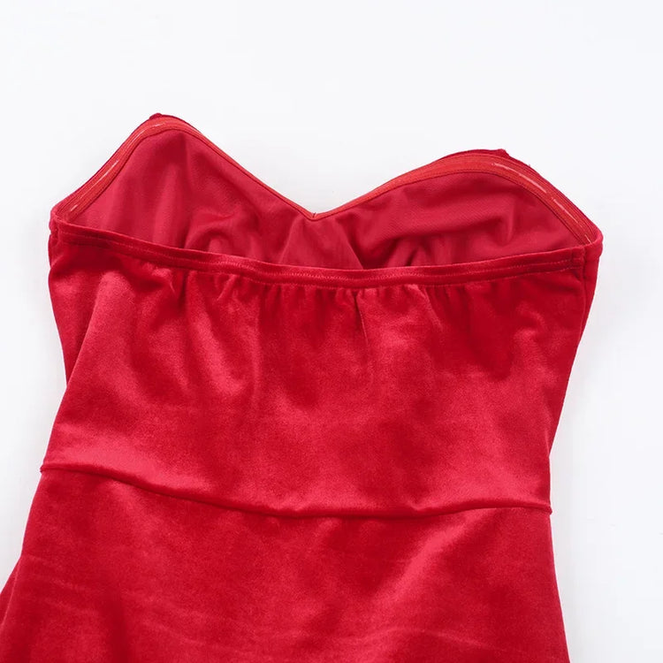 Tuularose Sexy Backless Red Dress Women&