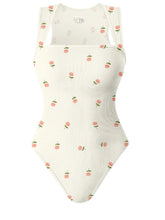 Summer New Fashion Square Collar Solid Color Sleeveless Bodysuit High Waist Sexy Tight Women&