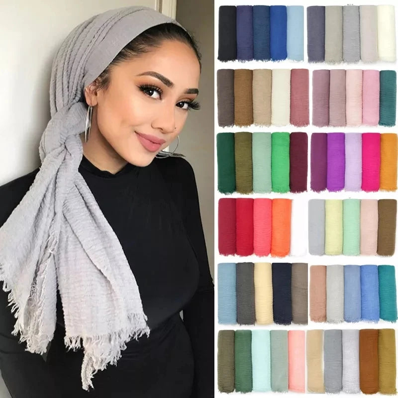 Muslim Hijab For Women Crinkle Hijab Scarf Soft - Lena & Miles Exquisite Boutique LLC.