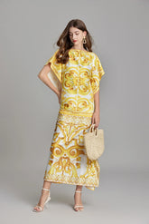 JAMERARY New Summer Holiday Golden Flower - Lena & Miles Exquisite Boutique LLC.