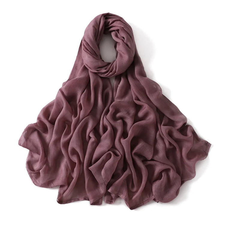 Ramadan Solid Color Big Size Cotton Rayon Hijab - Lena & Miles Exquisite Boutique LLC.