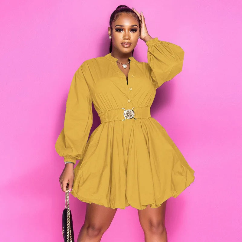 CM.YAYA Long Sleeve with Belt Single Breasted - Lena & Miles Exquisite Boutique LLC.