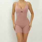 V Back One-Piece Suit Scrunch Sports Jumpsuit Women Gym Rompers Female Quick-Drying Yoga Clothing Fitness Sexy Bodysuits Women - Lena & Miles Exquisite Boutique LLC.