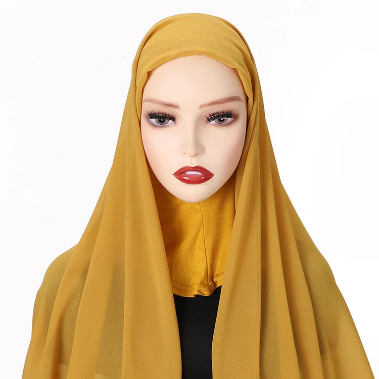 Full Cover Inner Muslim Chiffon Hijab Instant Scarf Islamic Cap Head Wear Caps Underscarf Bone Bonnet Headcover - Lena & Miles Exquisite Boutique LLC.