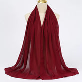 Muslim Chiffon Hijab Scarf Women Long Solid Colo Women Hijabs Scarves Ladies Muslim Veil Jersey Hijabs - Lena & Miles Exquisite Boutique LLC.