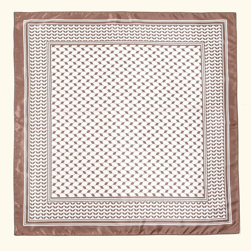 Newest Arabic Satin Silk Square Scarf Printed Muslim Women Hijab Headscarf Ladies Elegant Casual Headband Hair Scarf - Lena & Miles Exquisite Boutique LLC.