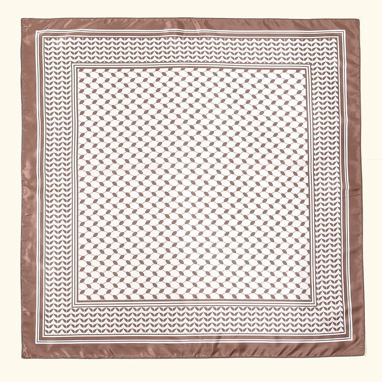 Newest Arabic Satin Silk Square Scarf Printed Muslim Women Hijab Headscarf Ladies Elegant Casual Headband Hair Scarf - Lena & Miles Exquisite Boutique LLC.