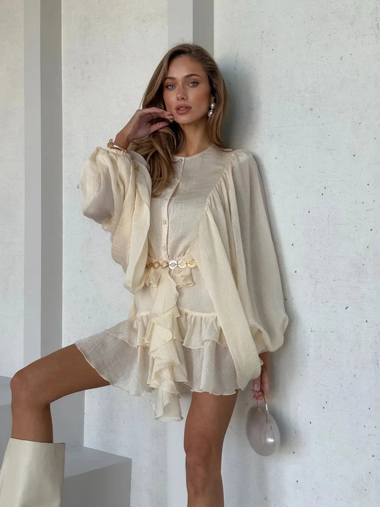 Tornova Fashion Ruffled Mini Dress - Lena & Miles Exquisite Boutique LLC.