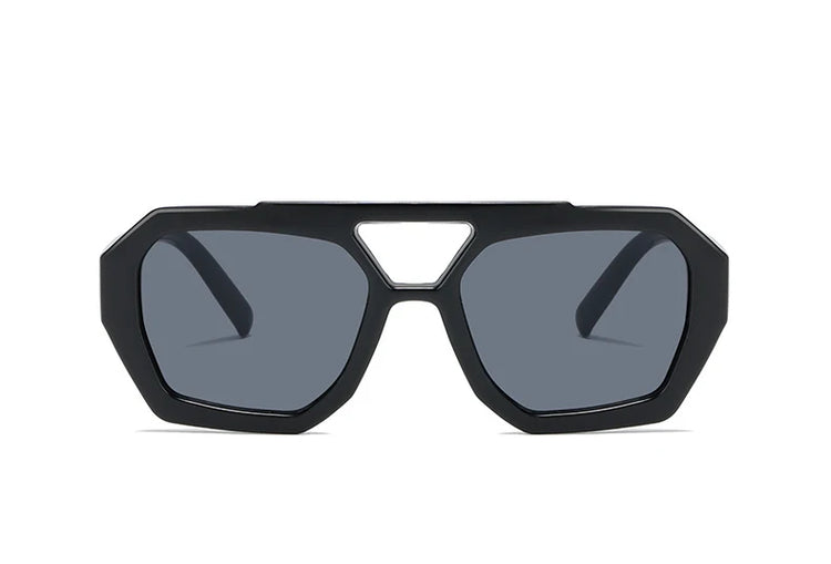 Vintage Square Sunglasses for Women Men Thickuble Bridges Eyewear Female Fashion Chic Polygon Sun Glasses Leopard Blue - Lena & Miles Exquisite Boutique LLC.