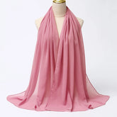 Ramadan Muslim Chiffon Hijabs For Woman Plain - Lena & Miles Exquisite Boutique LLC.