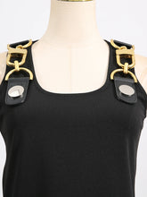 VGH American Retro Streetwear Tops for Women Square Collar Sleevelesss Patchwork Metal Buckle Waistcoat Female Summer Clothing - Lena & Miles Exquisite Boutique LLC.