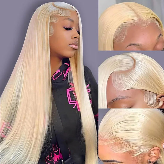 613 Lace Front Blonde 13X6 HD Transparent Lace Front 220% Density Wigs Human Hair Blonde Straight Lace Frontal Wig Pre Plucked
