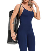 Women Yoga Jumpsuit Backless Workout Catsuit Bodysuit Sleeveless Gym Bodycon Romper Sportswear Fitness Yoga Suit Sexy Sport Set - Lena & Miles Exquisite Boutique LLC.