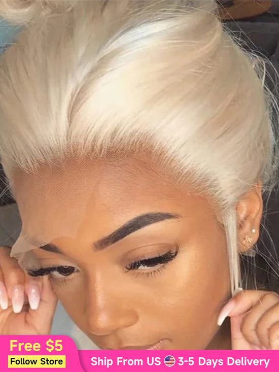 Hd Transparent 613 Blonde 13x4 13x6 360 Lace Front Human Hair Wig Pre Plucked Bone Straight Lace Frontal Wig 200 250 300 Density