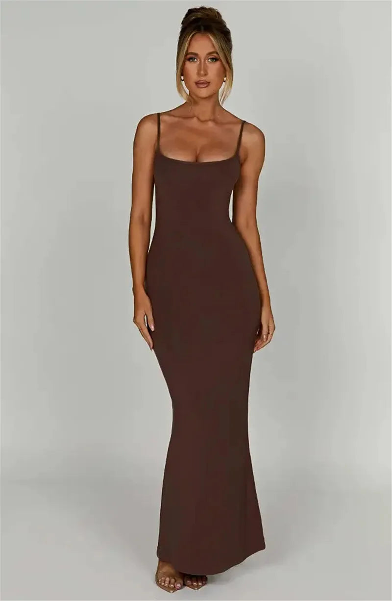 Mozision Spaghetti Strap Backless Bodycon - Lena & Miles Exquisite Boutique LLC.