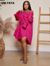 CM.YAYA Chic Women Cascading Ruffles Petal - Lena & Miles Exquisite Boutique LLC.