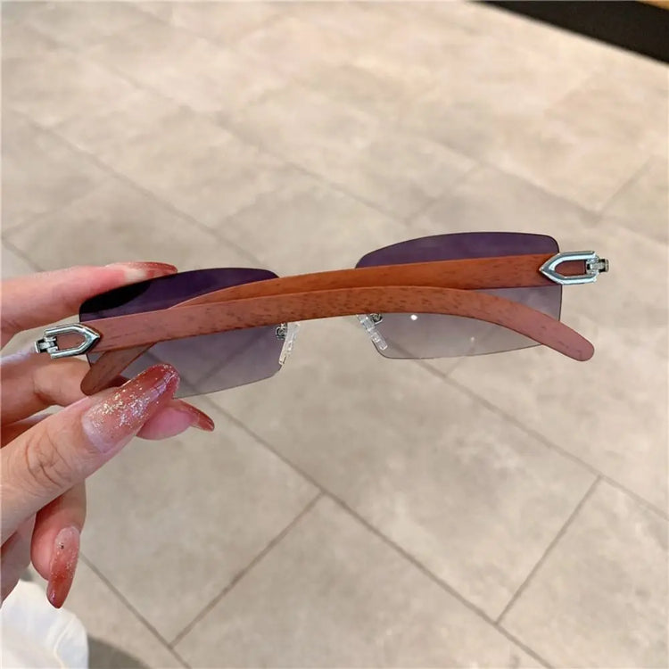 Trendy Punk Sunglasses Rimless Rectangle Sun - Lena & Miles Exquisite Boutique LLC.