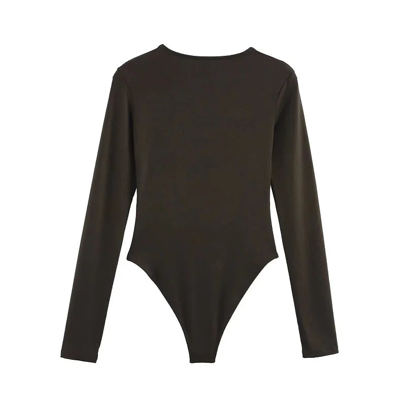 TRAF 2025 Bodysuit Women Sexy Bodys for Women Bustier Body Ladies Top Long Sleeve Bodysuits Woman Spring Summer Outfits Lingerie - Lena & Miles Exquisite Boutique LLC.
