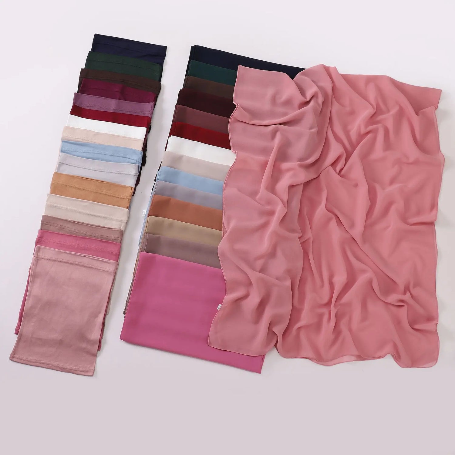 2 Piece Set Chiffon Hijab Matching Undercap - Lena & Miles Exquisite Boutique LLC.