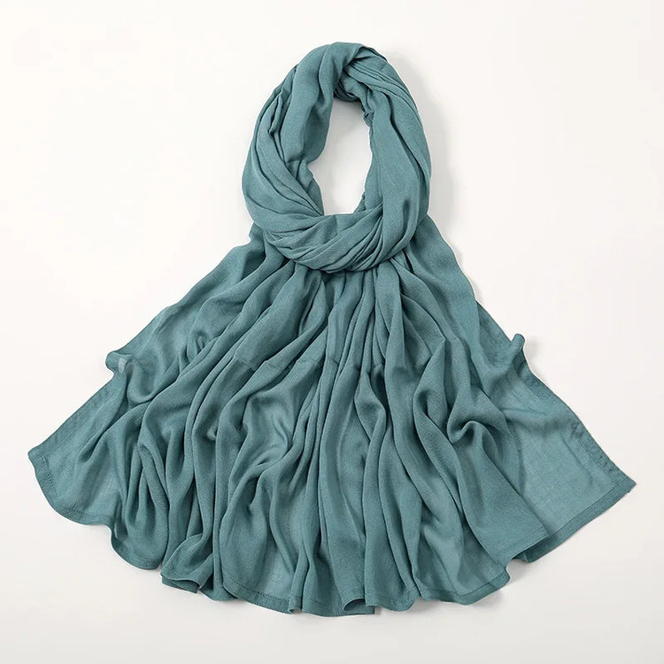 Ramadan Solid Color Big Size Cotton Rayon Hijab - Lena & Miles Exquisite Boutique LLC.